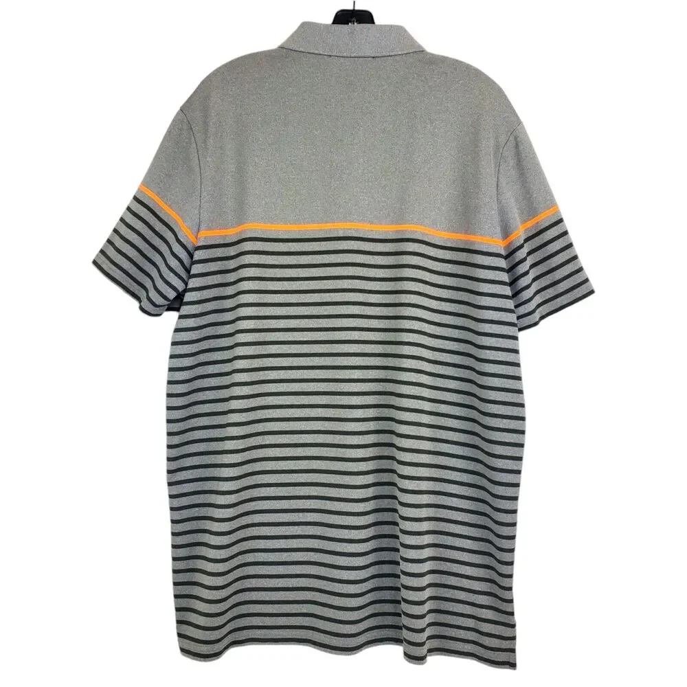RLX RALPH LAUREN Polo Shirt Mens XL Gray Striped Golf KITCHENAID SENIOR PGA 2017
